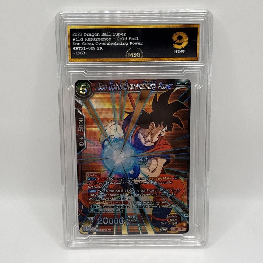 Son Goku, Overwhelming Power BT21-008 SR Foil Graded 9 Mint Dragon Ball Super